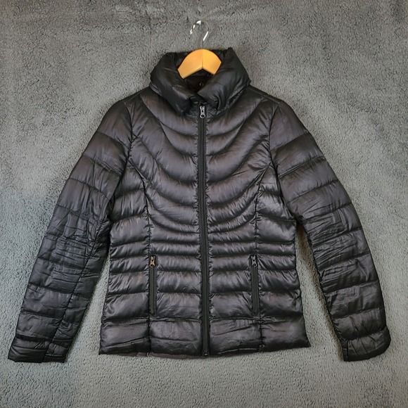 a.n.a Jackets & Blazers - Ana Down Jacket Womens Small Black Puffer Coat Panel Lightweight Outdoor Hooded